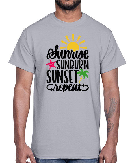 Sunrise Sunburn Sunset Repeat Style 16#- summer- Cotton Tee
