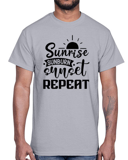 Sunrise sunburn sunset repeat 01#- summer- Cotton Tee