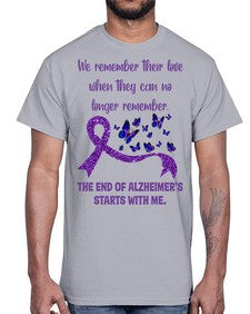 The End Of AlzheimerS Start With Me 217#- alzheimers- Cotton Tee