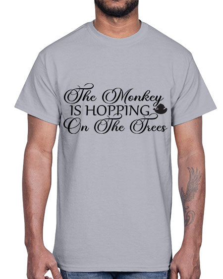The monkey is hopping on - monkey- Cotton Tee