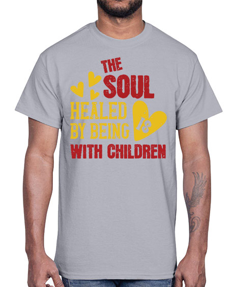 The soul is healed by being with children Style 226#- kids- Cotton Tee