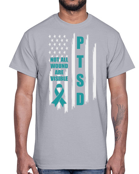 Veteran Not All Wounds Are 5#- PTSD- Cotton Tee