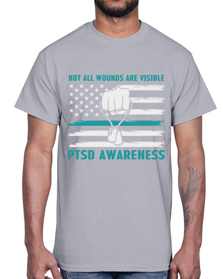 Veteran PTSD Not all wounds 4#- PTSD- Cotton Tee