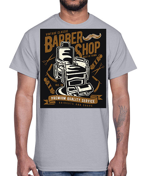 Vintage Barber Shop1597#- barber- Cotton Tee