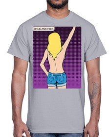 Wild and Free 1248#- art pop art- Cotton Tee