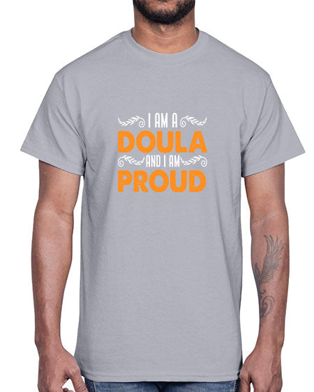 WomensIamadoulaandIamproudgiftforfunnymidwifedoula1652#- doubla- Cotton Tee