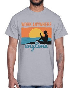 Work Anywhere Anytime 2#- internet- Cotton Tee