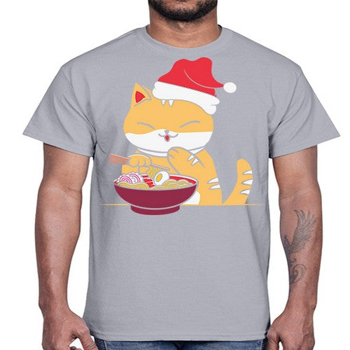 Xmas Kawaii Anime Shiba Inu Eating Ramen 289#- anime- Cotton Tee