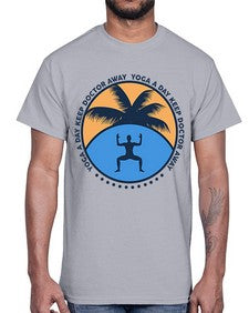 Yoga a Day Keep Doctor Away 612#- yoga- Cotton Tee
