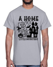 a home of a were wolf witch and their little monsters 53#- witch- Cotton Tee