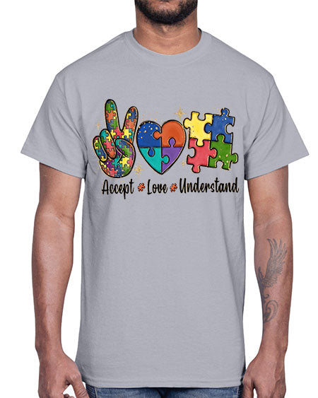 accept love understand 2#- autism- Cotton Tee