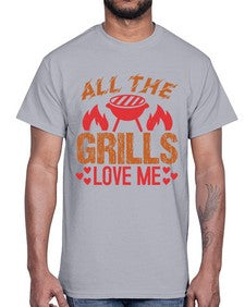 all the grills love me 17#- bbq- Cotton Tee