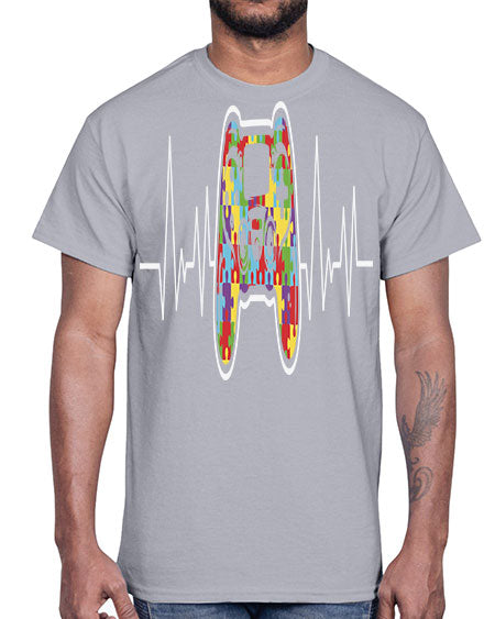 autism gamer heartbeat 27#- autism- Cotton Tee