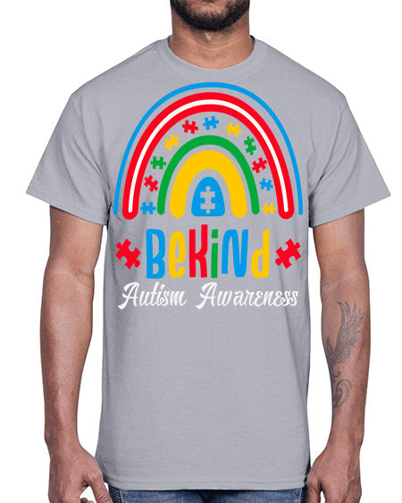 be kind autism awareness rainbow 67#- autism- Cotton Tee
