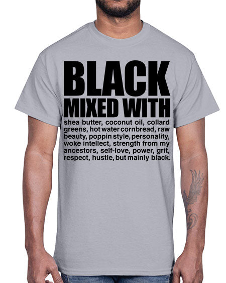 black mixed with 227#- black words and phrases- Cotton Tee