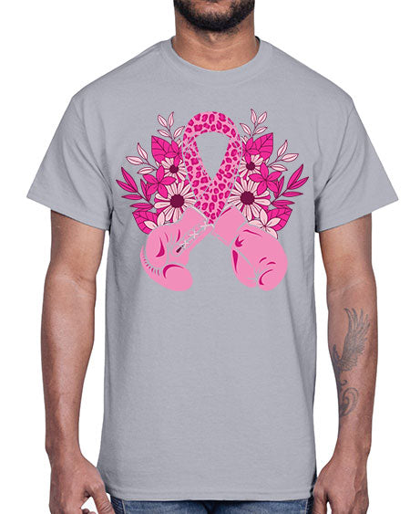 boxing gloves breast cancer- breast cancer- Cotton Tee