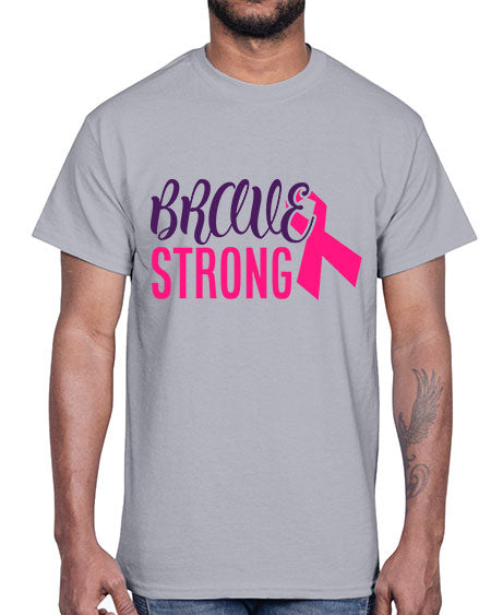 brave strong Style 15#- breast cancer- Cotton Tee