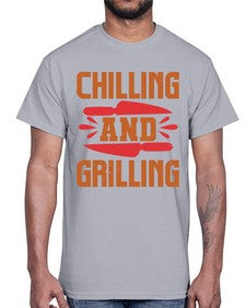 chilling and grilling 90#- bbq- Cotton Tee