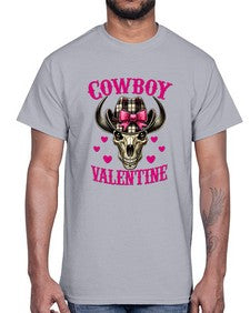 cowboy valentine western valentine 349#- western- Cotton Tee