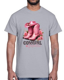 cowgirl valentine cupid valentine 352#- western- Cotton Tee