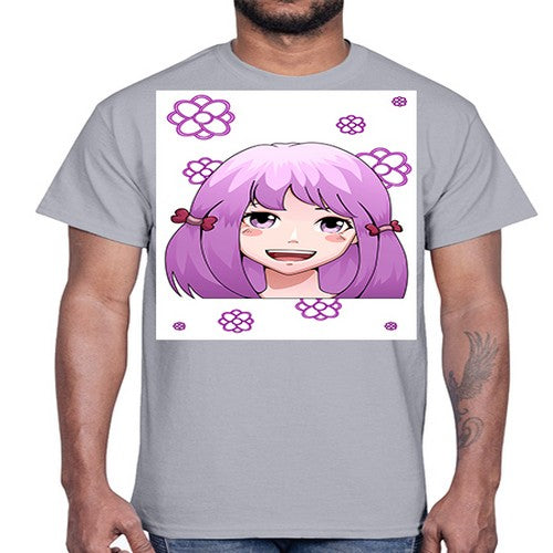 cute ponytails purple hair girl 63#- anime- Cotton Tee