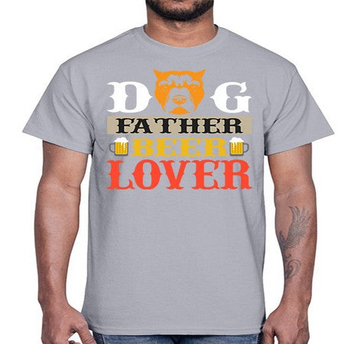 dog father beer lover 76#- dogs- Cotton Tee