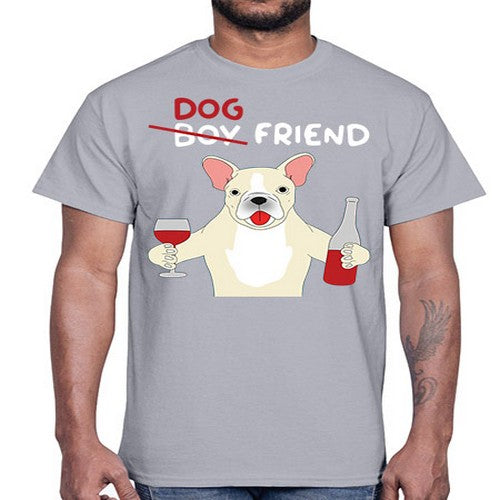 dog wine friend 93#- dogs- Cotton Tee