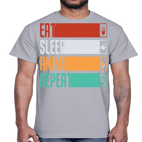 eat sleep anime repeat225#- anime- Cotton Tee