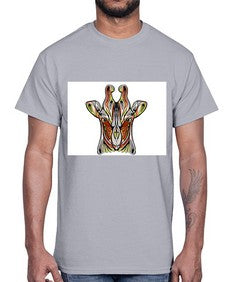 ethnic giraffe 425#- mandala- Cotton Tee