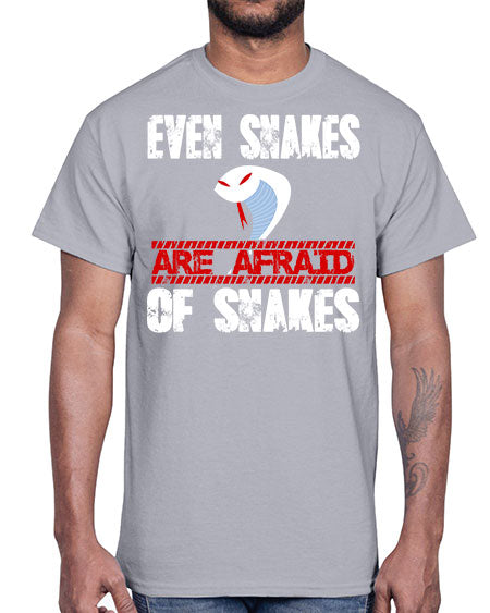 even snakes are afraid of snakes- snake- Cotton Tee