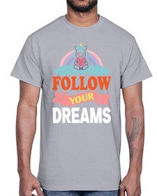 follow your dreams 137#- unicorn- Cotton Tee
