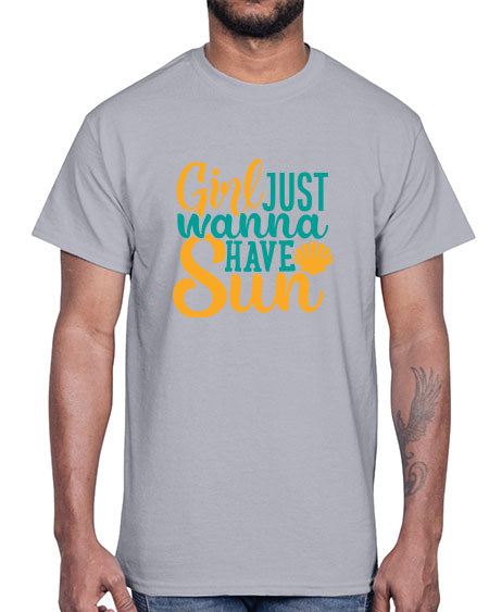 girls just wanna have sun Style 101#- summer- Cotton Tee