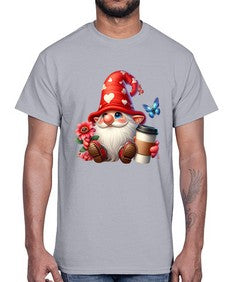 gnome with butterfly 12#- gnome- Cotton Tee