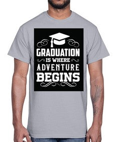 graduation is where adventure begins 224#- graduation- Cotton Tee