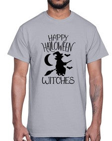 happy halloween witches 35#- witch- Cotton Tee