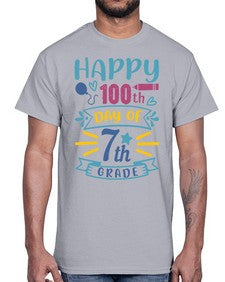 happy th day of seventh grade 252#- seventh grade- Cotton Tee