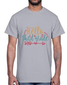 hello third grade 343#- third grade- Cotton Tee