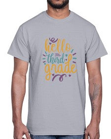 hello third grade 344#- third grade- Cotton Tee