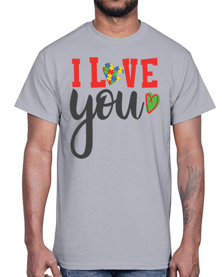 i love you Style 23#- autism- Cotton Tee