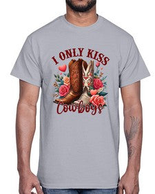 i only kiss cowboys howdy boot 594#- western- Cotton Tee