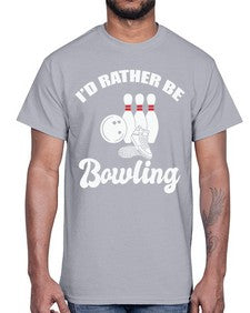 id rather be bowling 649#- bowling- Cotton Tee