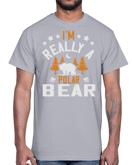 im really a polar bear 147#- bears - animals- Cotton Tee