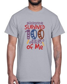 kindergarten grade survived one hundred days of me 423#- one hundred days- Cotton Tee