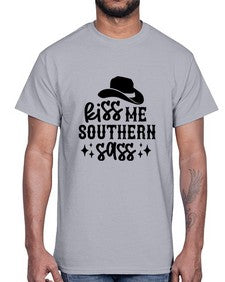 kiss me southern sass 711#- western- Cotton Tee