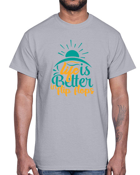 life is better in flip flops Style 89#- summer- Cotton Tee