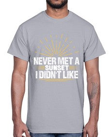 never met a sunset i didnt like  33#- airplane- Cotton Tee