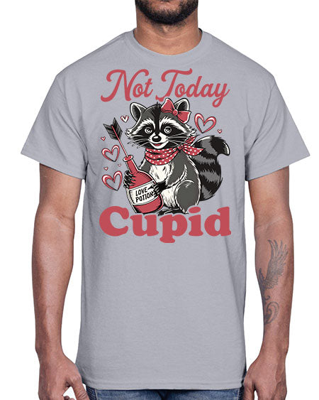 not today cupid 31#- raccoon- Cotton Tee