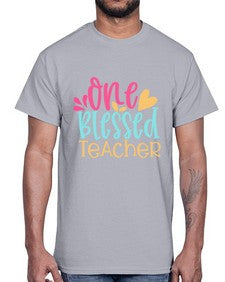 one blessed teacher 560#- teacher- Cotton Tee