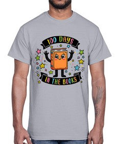 one hundred Days in the Books 567#- one hundred days- Cotton Tee