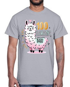 one hundredth Day of School Llama 599#- one hundred days- Cotton Tee
